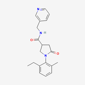 molecular formula C20H23N3O2 B5982923 1-(2-ethyl-6-methylphenyl)-5-oxo-N-(3-pyridinylmethyl)-3-pyrrolidinecarboxamide trifluoroacetate 