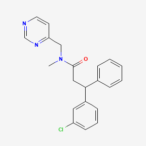 3-(3-chlorophenyl)-N-methyl-3-phenyl-N-(4-pyrimidinylmethyl)propanamide