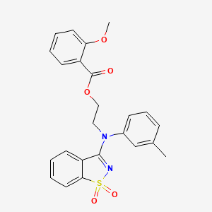 molecular formula C24H22N2O5S B5982938 2-[(1,1-dioxido-1,2-benzisothiazol-3-yl)(3-methylphenyl)amino]ethyl 2-methoxybenzoate 