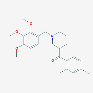 molecular formula C23H28ClNO4 B5982945 (4-chloro-2-methylphenyl)[1-(2,3,4-trimethoxybenzyl)-3-piperidinyl]methanone 