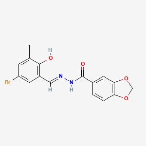 molecular formula C16H13BrN2O4 B5982953 N'-(5-bromo-2-hydroxy-3-methylbenzylidene)-1,3-benzodioxole-5-carbohydrazide 