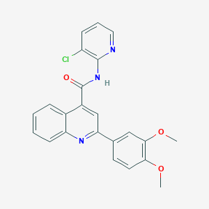 molecular formula C23H18ClN3O3 B5982960 N-(3-chloro-2-pyridinyl)-2-(3,4-dimethoxyphenyl)-4-quinolinecarboxamide 