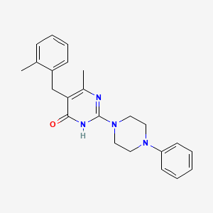 molecular formula C23H26N4O B5982966 6-methyl-5-(2-methylbenzyl)-2-(4-phenyl-1-piperazinyl)-4(3H)-pyrimidinone 