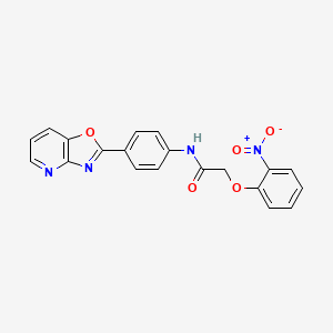 molecular formula C20H14N4O5 B5982976 2-(2-nitrophenoxy)-N-(4-[1,3]oxazolo[4,5-b]pyridin-2-ylphenyl)acetamide 