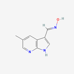 molecular formula C9H9N3O B598300 (E)-5-甲基-1H-吡咯并[2,3-b]吡啶-3-甲醛肟 CAS No. 1198098-52-0