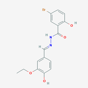 molecular formula C16H15BrN2O4 B5983026 5-bromo-N-[(E)-(3-ethoxy-4-hydroxyphenyl)methylideneamino]-2-hydroxybenzamide 