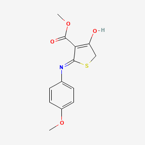 molecular formula C13H13NO4S B5983034 methyl 2-[(4-methoxyphenyl)amino]-4-oxo-4,5-dihydro-3-thiophenecarboxylate 