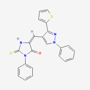 3-phenyl-5-{[1-phenyl-3-(2-thienyl)-1H-pyrazol-4-yl]methylene}-2-thioxo-4-imidazolidinone