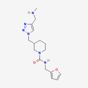 molecular formula C16H24N6O2 B5983058 N-(furan-2-ylmethyl)-3-[[4-(methylaminomethyl)triazol-1-yl]methyl]piperidine-1-carboxamide 