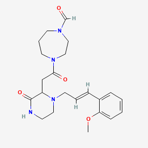 4-({1-[(2E)-3-(2-methoxyphenyl)-2-propen-1-yl]-3-oxo-2-piperazinyl}acetyl)-1,4-diazepane-1-carbaldehyde