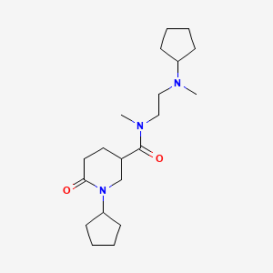 1-cyclopentyl-N-{2-[cyclopentyl(methyl)amino]ethyl}-N-methyl-6-oxo-3-piperidinecarboxamide