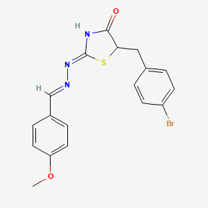 (2Z)-5-[(4-bromophenyl)methyl]-2-[(E)-(4-methoxyphenyl)methylidenehydrazinylidene]-1,3-thiazolidin-4-one