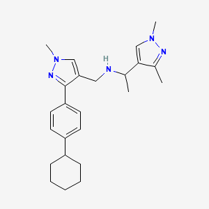 N-{[3-(4-cyclohexylphenyl)-1-methyl-1H-pyrazol-4-yl]methyl}-1-(1,3-dimethyl-1H-pyrazol-4-yl)ethanamine