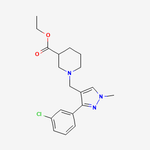 ethyl 1-{[3-(3-chlorophenyl)-1-methyl-1H-pyrazol-4-yl]methyl}-3-piperidinecarboxylate