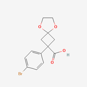 molecular formula C13H13BrO4 B598316 2-(4-Bromophenyl)-5,8-dioxaspiro[3.4]octane-2-carboxylic acid CAS No. 1199586-87-2