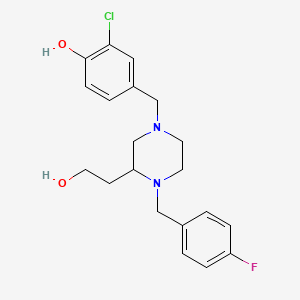 2-chloro-4-{[4-(4-fluorobenzyl)-3-(2-hydroxyethyl)-1-piperazinyl]methyl}phenol