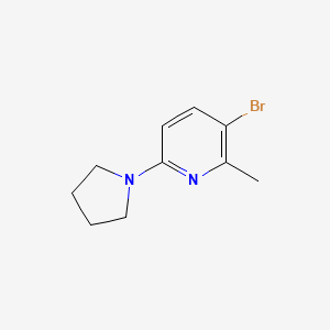 molecular formula C10H13BrN2 B598321 3-Bromo-2-methyl-6-(pyrrolidin-1-YL)pyridine CAS No. 1199773-35-7