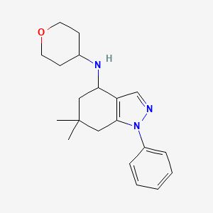 6,6-dimethyl-1-phenyl-N-(tetrahydro-2H-pyran-4-yl)-4,5,6,7-tetrahydro-1H-indazol-4-amine