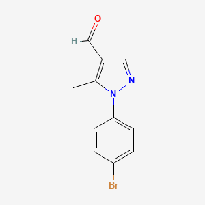 molecular formula C11H9BrN2O B598328 1-(4-Bromophenyl)-5-methyl-1H-pyrazole-4-carboxaldehyde CAS No. 1202029-61-5