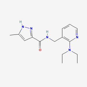 molecular formula C15H21N5O B5983305 N-{[2-(diethylamino)-3-pyridinyl]methyl}-5-methyl-1H-pyrazole-3-carboxamide 