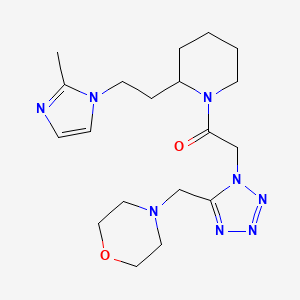 4-{[1-(2-{2-[2-(2-methyl-1H-imidazol-1-yl)ethyl]-1-piperidinyl}-2-oxoethyl)-1H-tetrazol-5-yl]methyl}morpholine