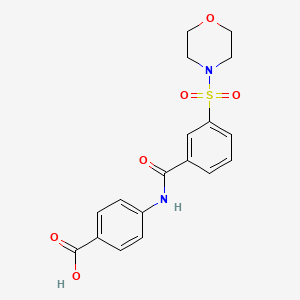 molecular formula C18H18N2O6S B5983314 4-{[3-(4-morpholinylsulfonyl)benzoyl]amino}benzoic acid 