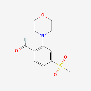 molecular formula C12H15NO4S B598332 4-(Methylsulfonyl)-2-morpholinobenzaldehyde CAS No. 1197193-22-8