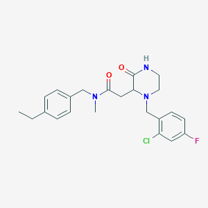 molecular formula C23H27ClFN3O2 B5983326 2-[1-(2-chloro-4-fluorobenzyl)-3-oxo-2-piperazinyl]-N-(4-ethylbenzyl)-N-methylacetamide 