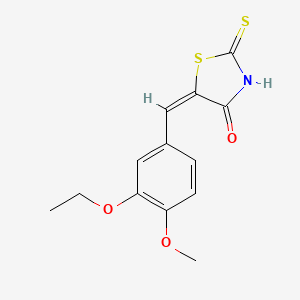 molecular formula C13H13NO3S2 B5983332 5-(3-ethoxy-4-methoxybenzylidene)-2-thioxo-1,3-thiazolidin-4-one 