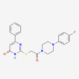 molecular formula C22H21FN4O2S B5983343 2-({2-[4-(4-fluorophenyl)-1-piperazinyl]-2-oxoethyl}thio)-6-phenyl-4(3H)-pyrimidinone 