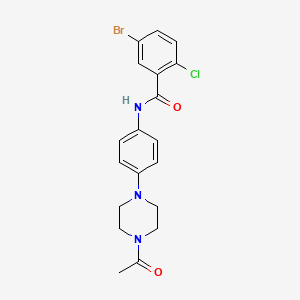 molecular formula C19H19BrClN3O2 B5983358 N-[4-(4-acetyl-1-piperazinyl)phenyl]-5-bromo-2-chlorobenzamide 