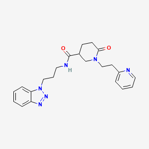 N-[3-(1H-1,2,3-benzotriazol-1-yl)propyl]-6-oxo-1-[2-(2-pyridinyl)ethyl]-3-piperidinecarboxamide