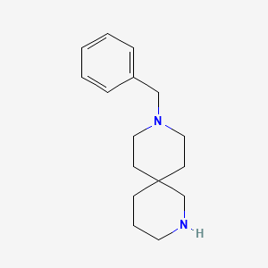 molecular formula C16H24N2 B598341 9-Benzyl-2,9-diazaspiro[5.5]undecane CAS No. 1198393-02-0