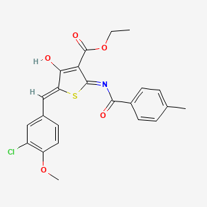 ethyl 5-(3-chloro-4-methoxybenzylidene)-2-[(4-methylbenzoyl)amino]-4-oxo-4,5-dihydro-3-thiophenecarboxylate