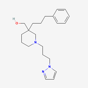 molecular formula C21H31N3O B5983446 {3-(3-phenylpropyl)-1-[3-(1H-pyrazol-1-yl)propyl]-3-piperidinyl}methanol 