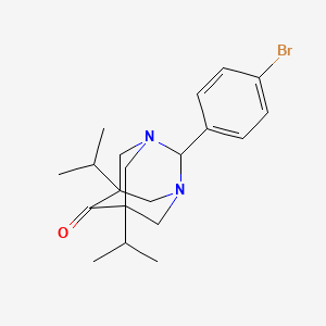 molecular formula C20H27BrN2O B5983455 2-(4-bromophenyl)-5,7-diisopropyl-1,3-diazatricyclo[3.3.1.1~3,7~]decan-6-one 