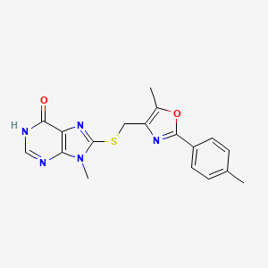 9-methyl-8-({[5-methyl-2-(4-methylphenyl)-1,3-oxazol-4-yl]methyl}thio)-1,9-dihydro-6H-purin-6-one