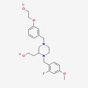 molecular formula C23H31FN2O4 B5983471 2-{1-(2-fluoro-4-methoxybenzyl)-4-[3-(2-hydroxyethoxy)benzyl]-2-piperazinyl}ethanol 