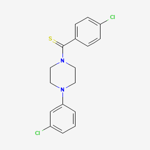 molecular formula C17H16Cl2N2S B5983489 1-(3-chlorophenyl)-4-[(4-chlorophenyl)carbonothioyl]piperazine 