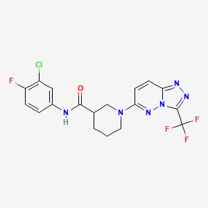 N-(3-chloro-4-fluorophenyl)-1-[3-(trifluoromethyl)[1,2,4]triazolo[4,3-b]pyridazin-6-yl]piperidine-3-carboxamide