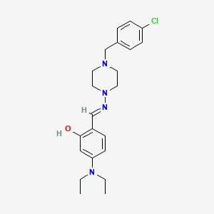 2-({[4-(4-chlorobenzyl)-1-piperazinyl]imino}methyl)-5-(diethylamino)phenol