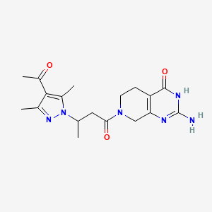 7-[3-(4-acetyl-3,5-dimethyl-1H-pyrazol-1-yl)butanoyl]-2-amino-5,6,7,8-tetrahydropyrido[3,4-d]pyrimidin-4(3H)-one