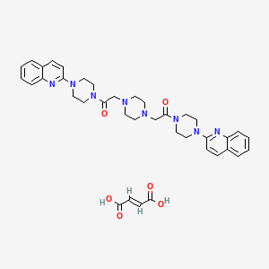 molecular formula C38H44N8O6 B5983604 2,2'-{1,4-piperazinediylbis[(1-oxo-2,1-ethanediyl)-4,1-piperazinediyl]}diquinoline 2-butenedioate 