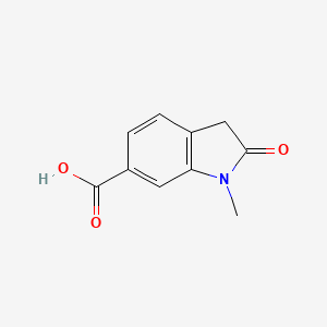 molecular formula C10H9NO3 B598361 1-甲基-2-氧代吲哚啉-6-甲酸 CAS No. 138328-27-5