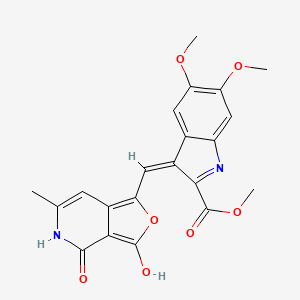 methyl 5,6-dimethoxy-3-[(6-methyl-3,4-dioxo-4,5-dihydrofuro[3,4-c]pyridin-1(3H)-ylidene)methyl]-1H-indole-2-carboxylate