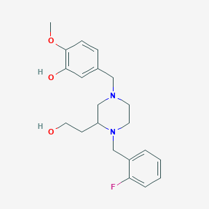 5-{[4-(2-fluorobenzyl)-3-(2-hydroxyethyl)-1-piperazinyl]methyl}-2-methoxyphenol