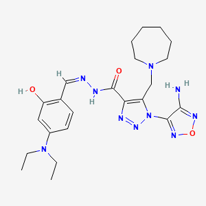 molecular formula C23H32N10O3 B5983682 1-(4-amino-1,2,5-oxadiazol-3-yl)-5-(azepan-1-ylmethyl)-N'-[4-(diethylamino)-2-hydroxybenzylidene]-1H-1,2,3-triazole-4-carbohydrazide 