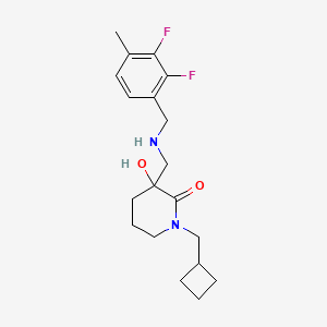 molecular formula C19H26F2N2O2 B5983689 1-(cyclobutylmethyl)-3-{[(2,3-difluoro-4-methylbenzyl)amino]methyl}-3-hydroxy-2-piperidinone 