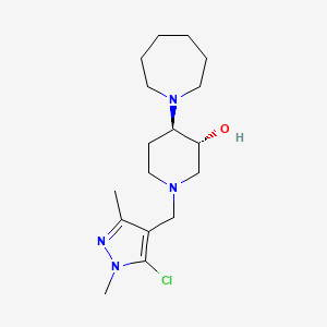 molecular formula C17H29ClN4O B5983694 (3R*,4R*)-4-(1-azepanyl)-1-[(5-chloro-1,3-dimethyl-1H-pyrazol-4-yl)methyl]-3-piperidinol 