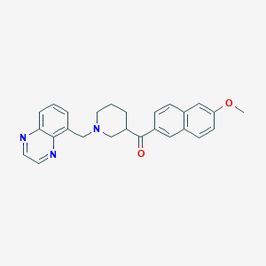 molecular formula C26H25N3O2 B5983705 (6-methoxy-2-naphthyl)[1-(5-quinoxalinylmethyl)-3-piperidinyl]methanone 